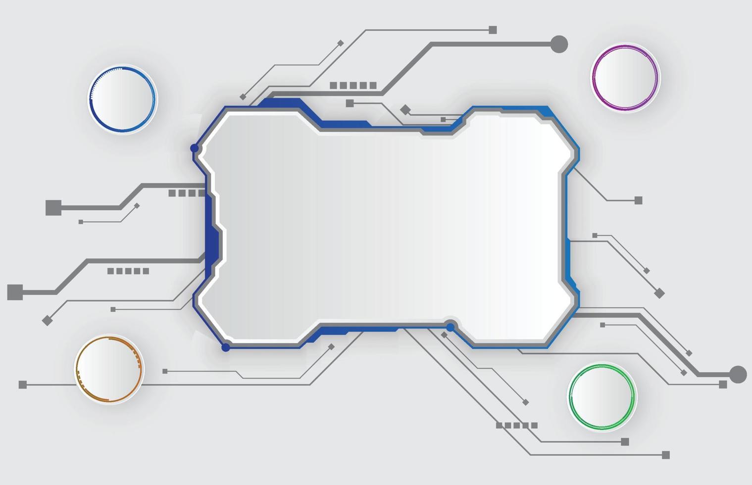 Infographic white template of hud ui display with circuit electronic line , presentation infographic vector