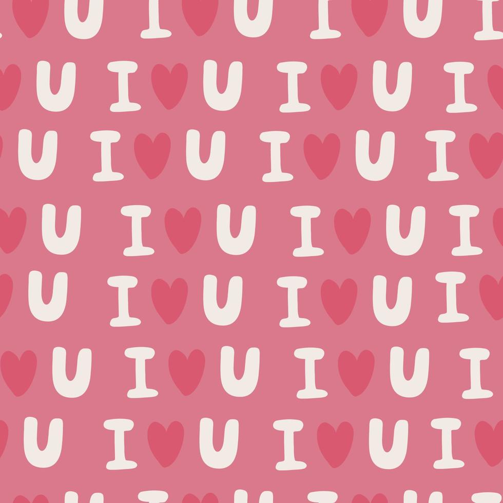 Seamless pattern with red hearts, declarations of love. Valentine's day background with symbols of love, romance and passion. Vector illustration for wrapping paper, wallpaper.