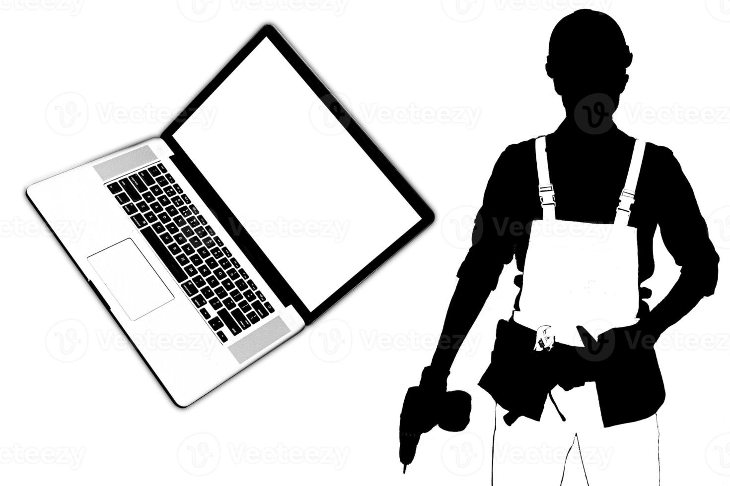 worker industrials avatar character laptop photo