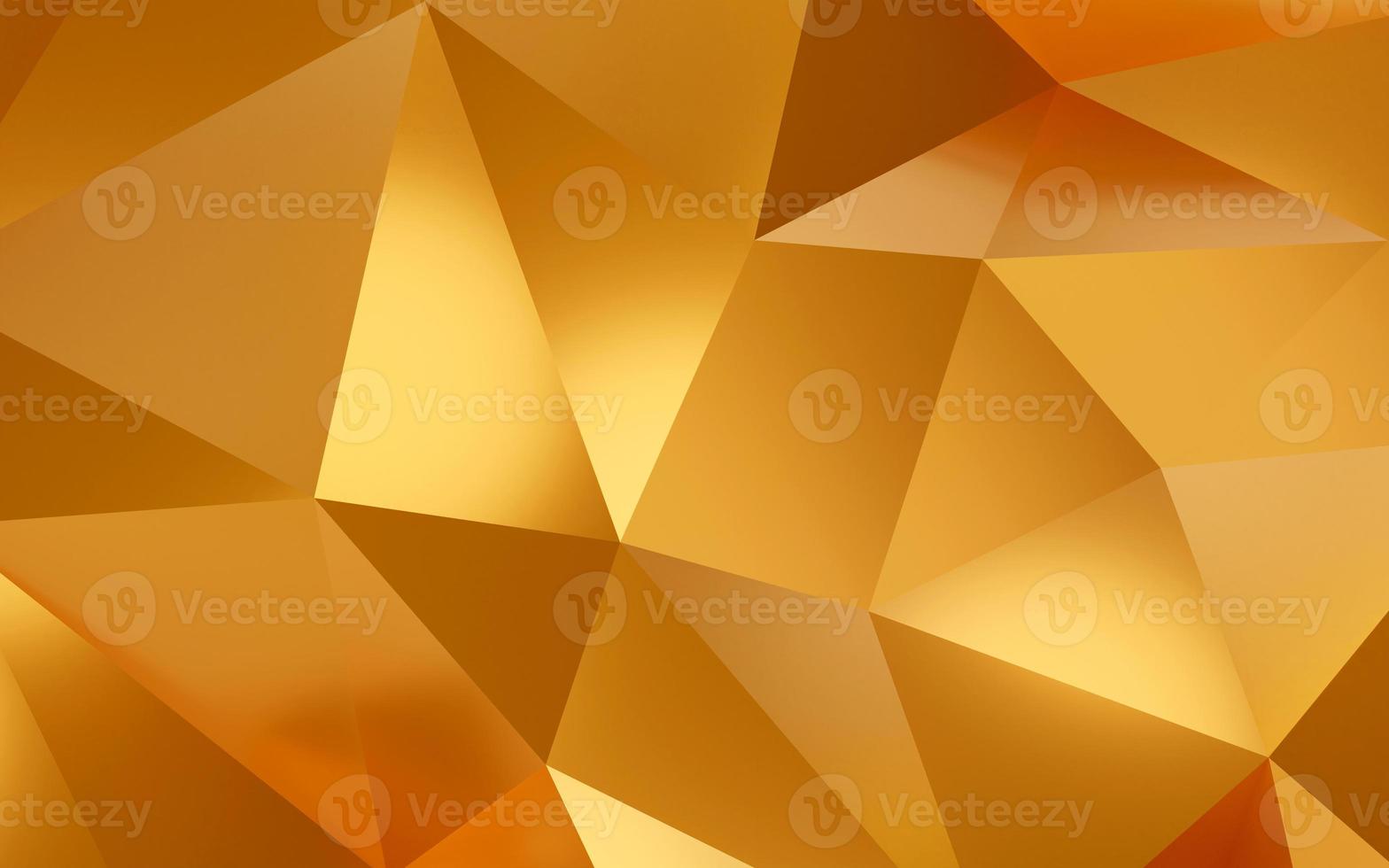 Abstract geometric gold color background, polygon, low poly pattern. 3d render illustration. photo
