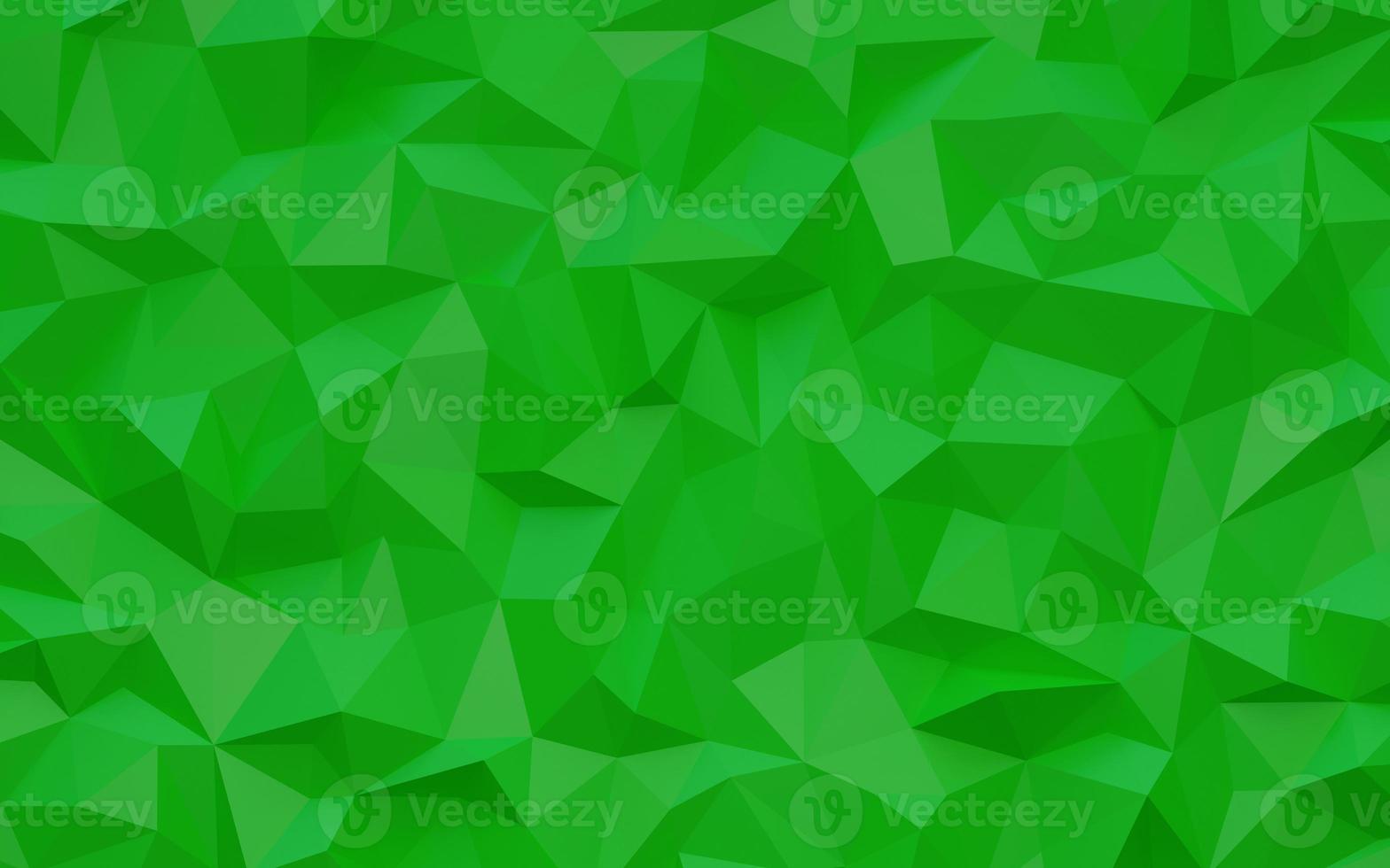 Abstract geometric green color background, polygon, low poly pattern. 3d render illustration. photo