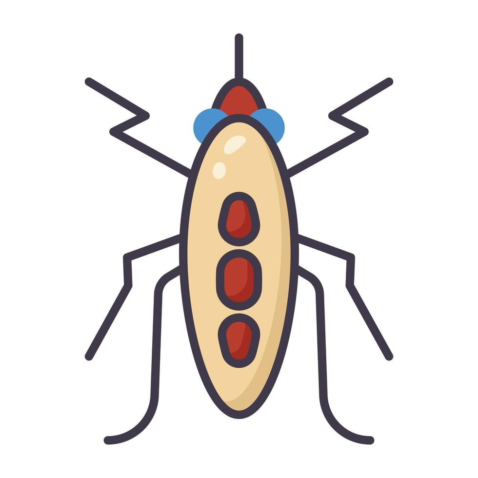 insecto blattodea, icono plano de dibujos animados de cucarachas vector