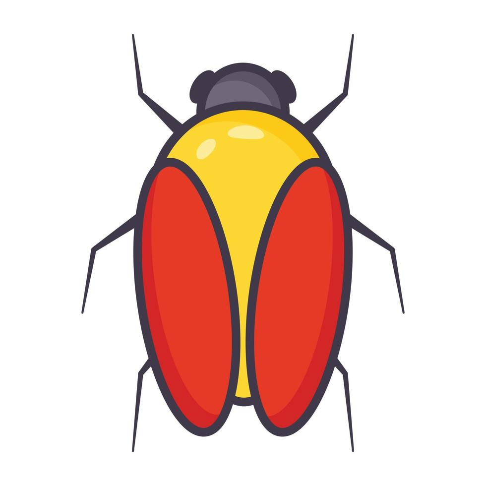 insecto blattodea, icono plano de dibujos animados de cucarachas vector