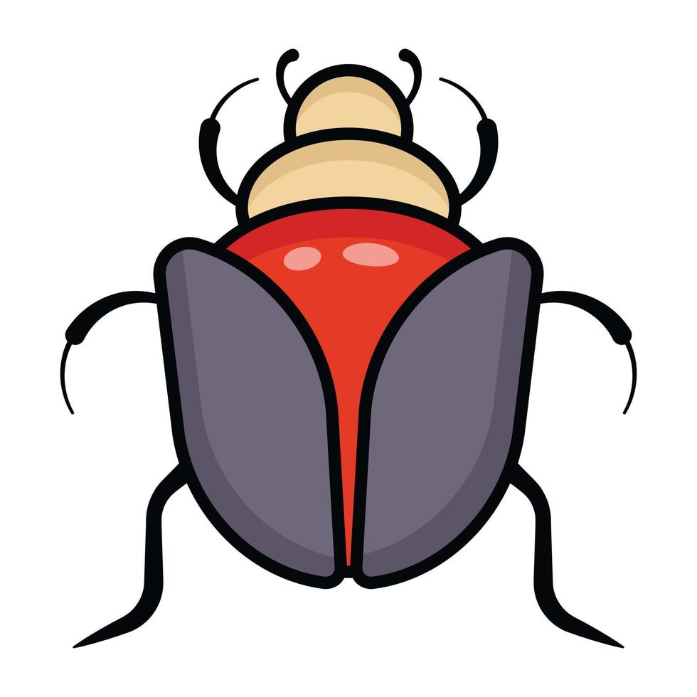 insecto blattodea, icono plano de dibujos animados de cucarachas vector