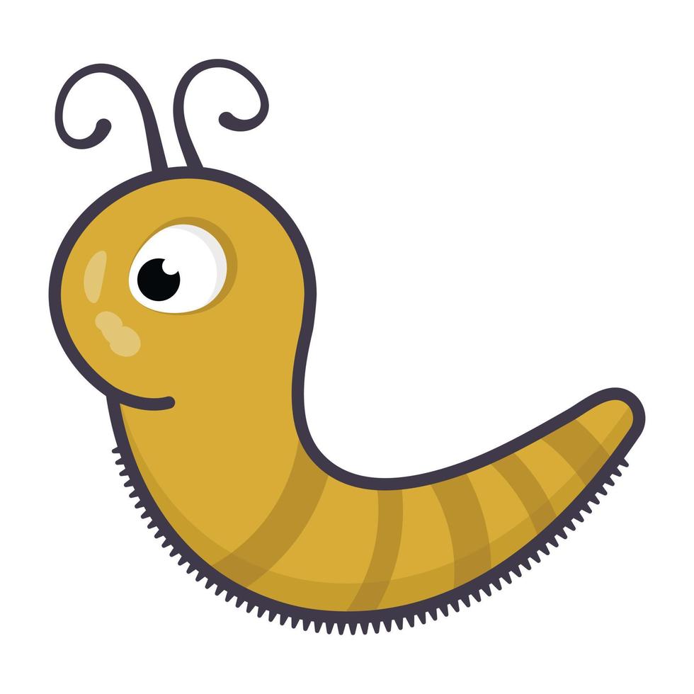 Shelled gastropod, flat icon of slug vector