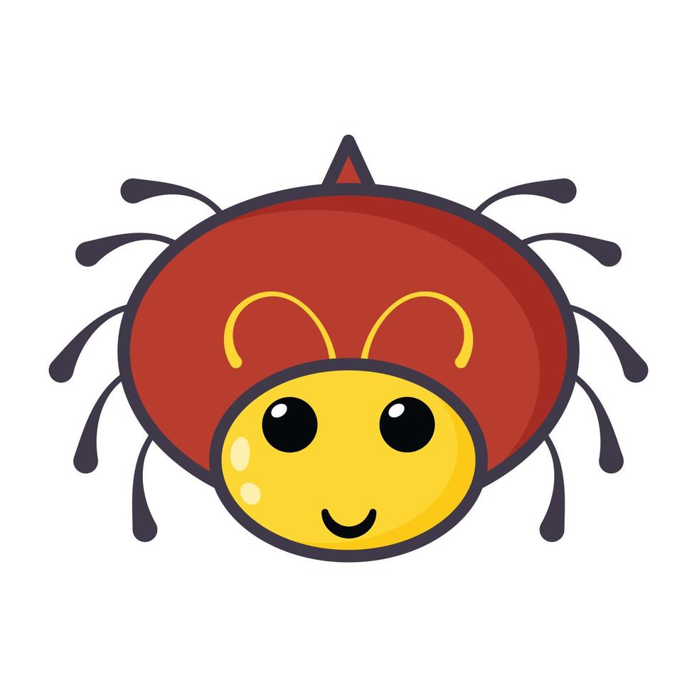 Head louse, flat cartoon icon of lice vector