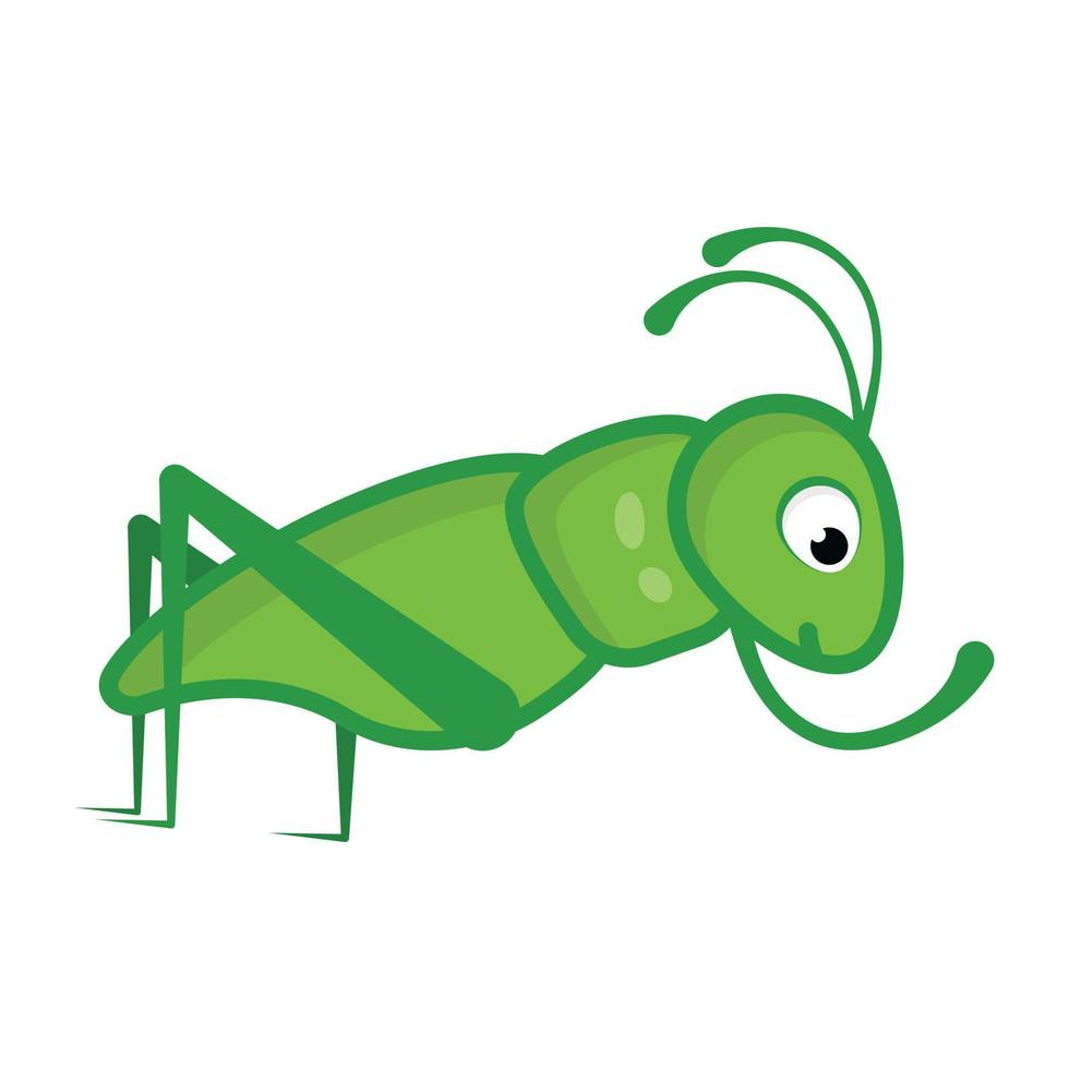 insectos herbívoros, icono de caricatura plana de ortópteros vector