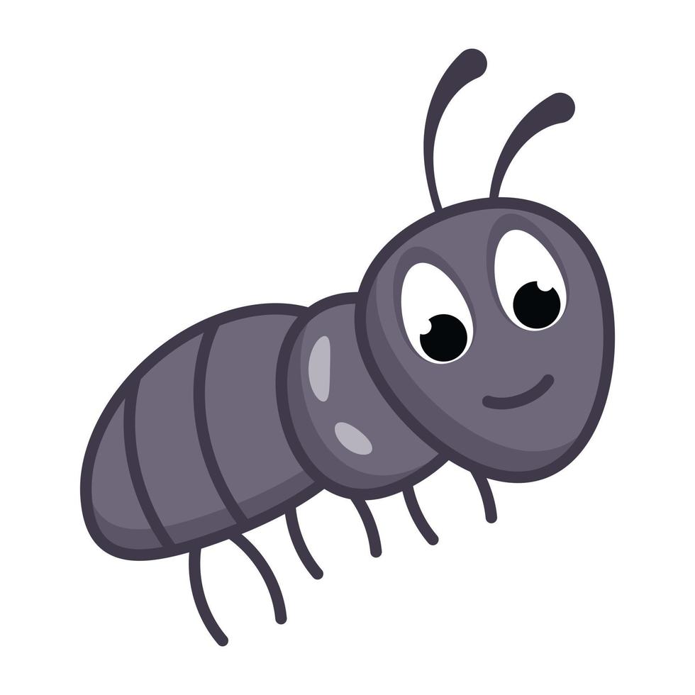 Eusocial insect, flat cartoon icon of ant queen vector