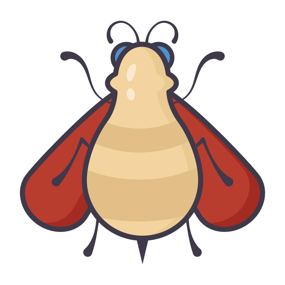 Flying bite insect, diptera icon of flat style vector
