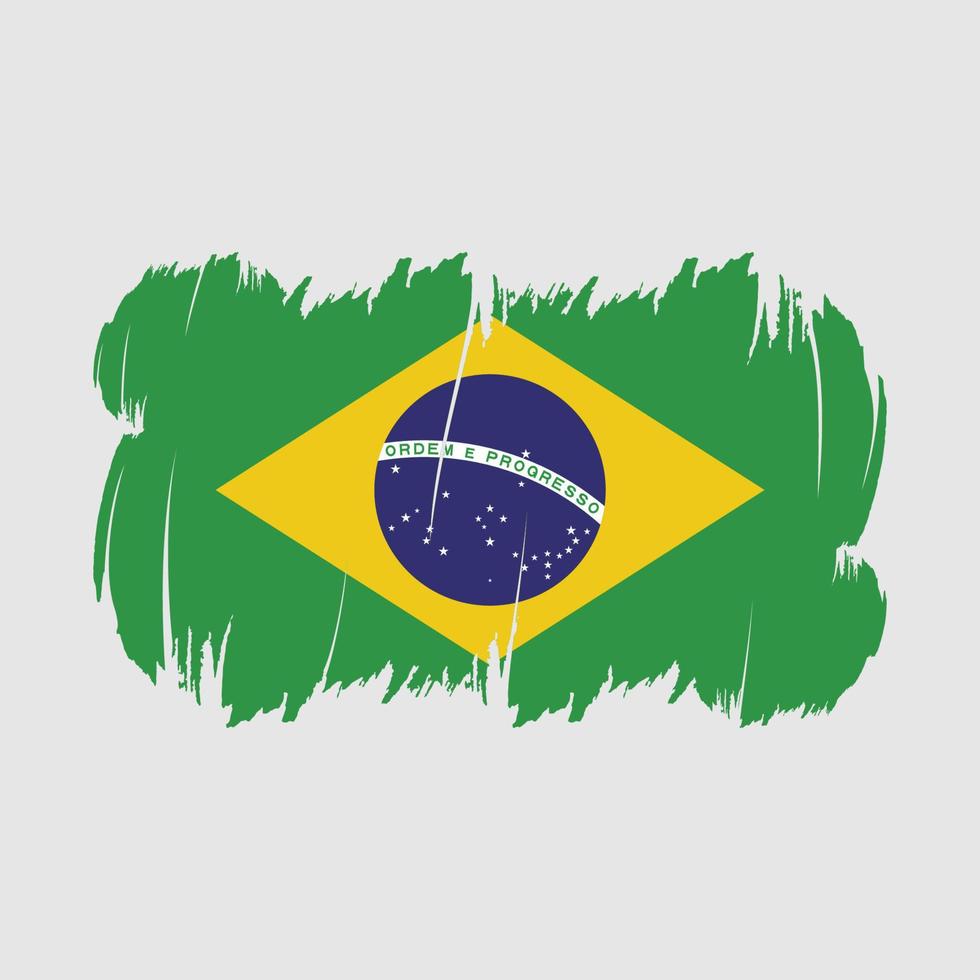 vector de pincel de bandera de brasil