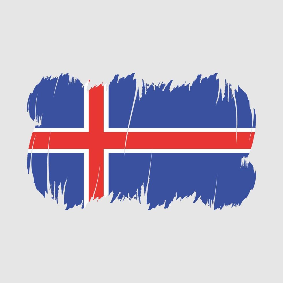 Iceland Flag Brush Vector