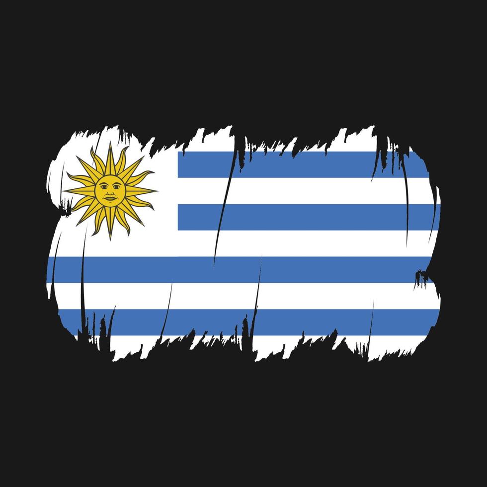 vector de pincel de bandera de uruguay