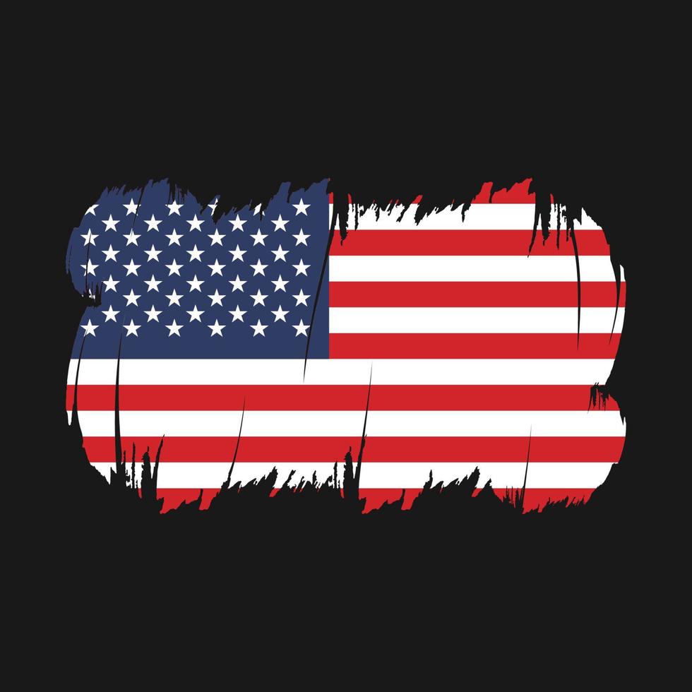 American Flag Brush Vector