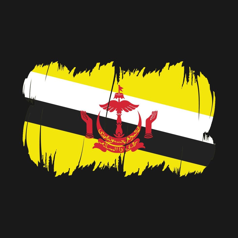 vector de pincel de bandera de brunei