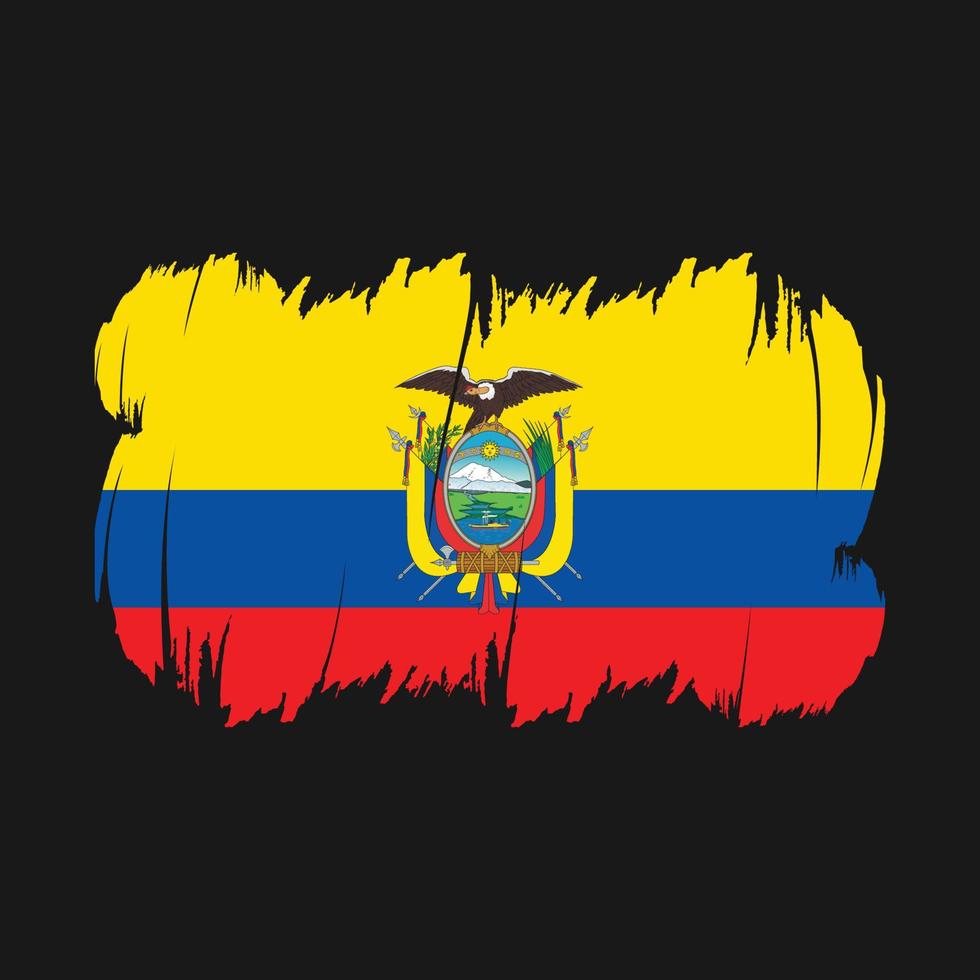 Ecuador Flag Brush Vector