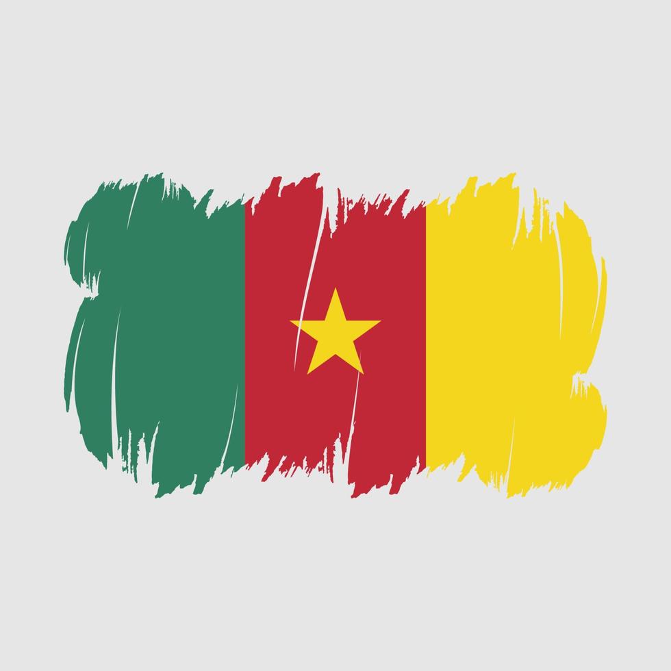 Cameroon Flag Brush Vector