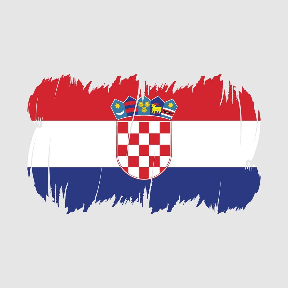 vector de pincel de bandera de croacia