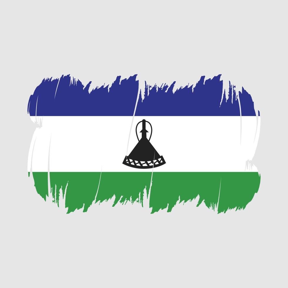 Lesotho Flag Brush Vector