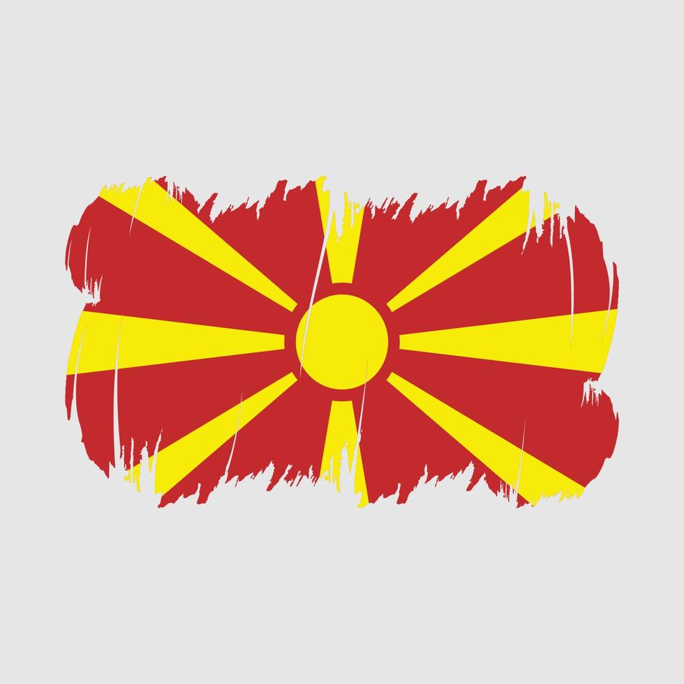 North Macedonia Flag Brush Vector