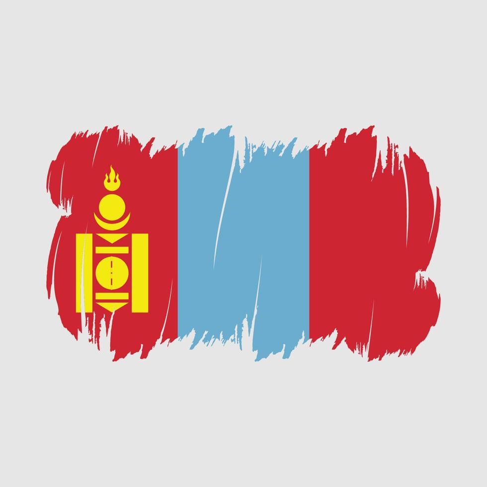 Mongolia Flag Brush Vector