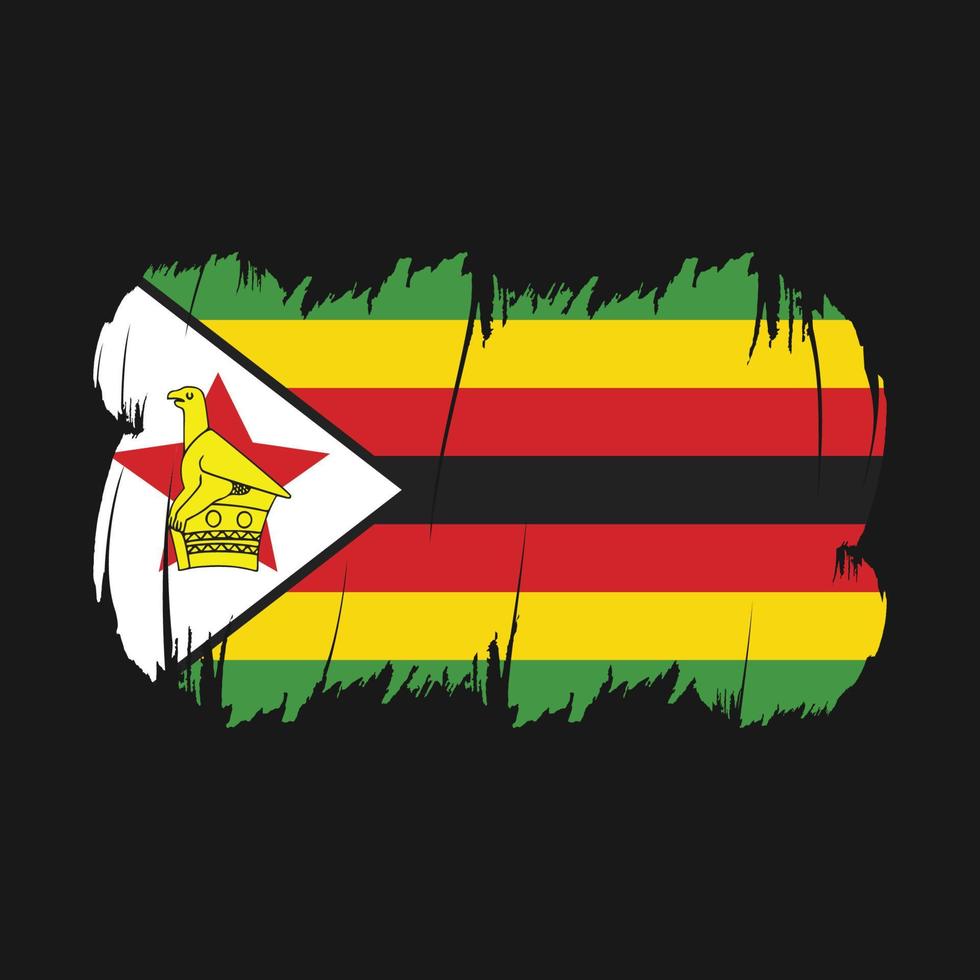 Zimbabwe Flag Brush Vector