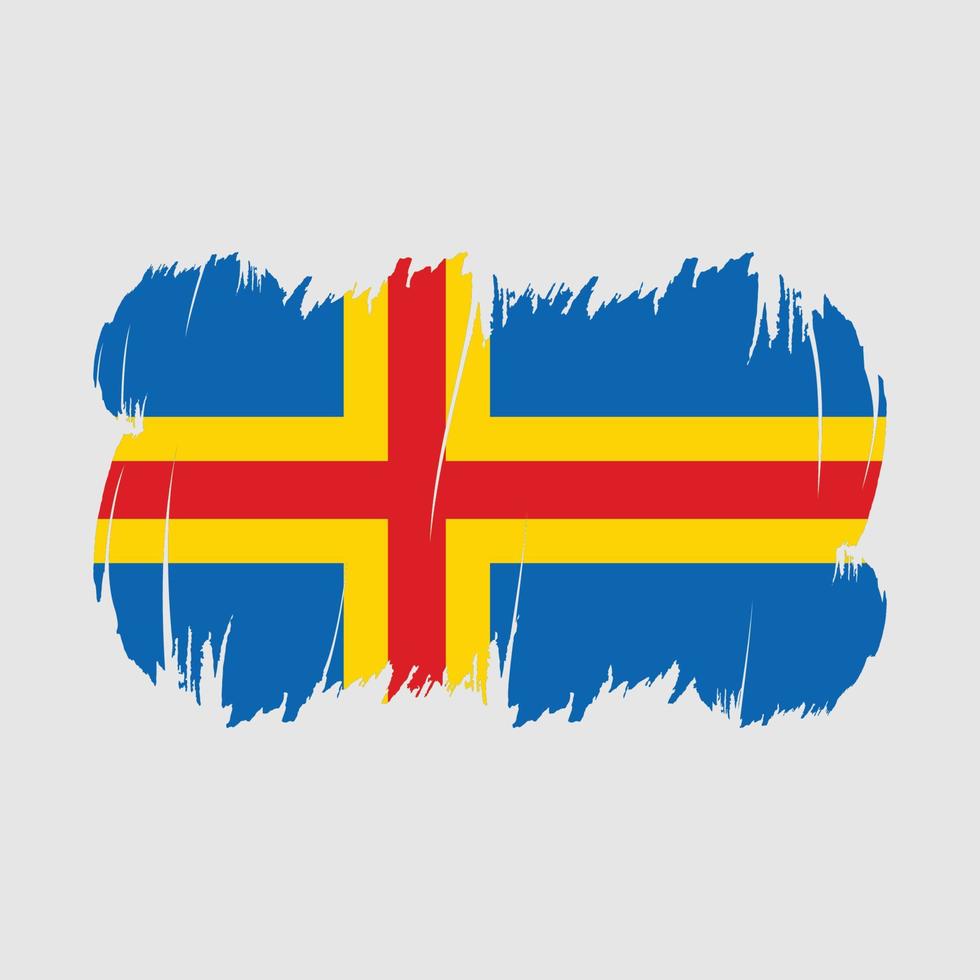 Aland Islands Flag Brush Vector