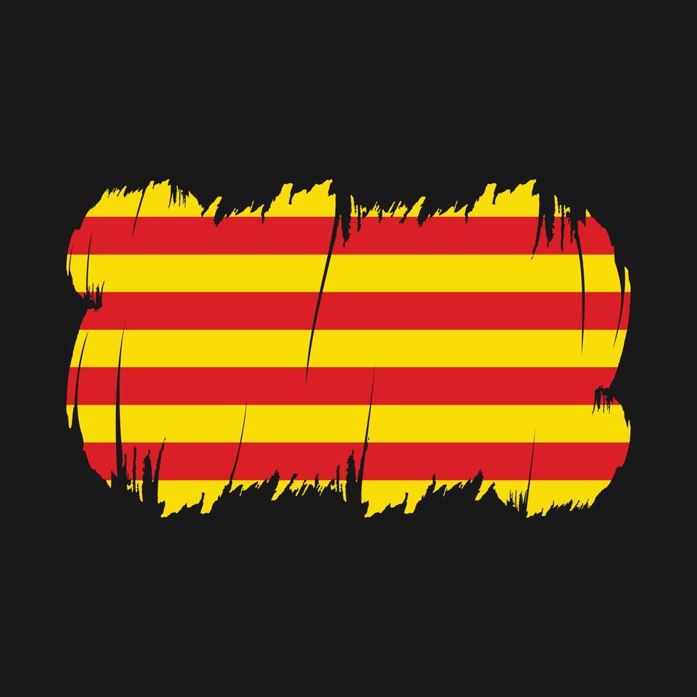 Catalonia Flag Brush Vector