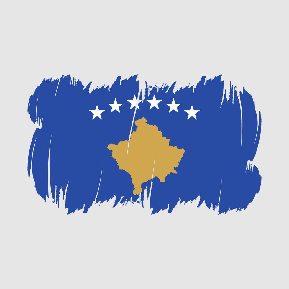 vector de pincel de bandera de kosovo