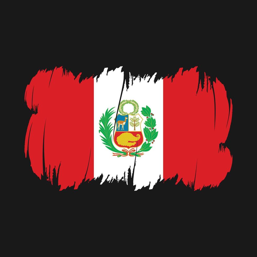 vector de pincel de bandera de perú