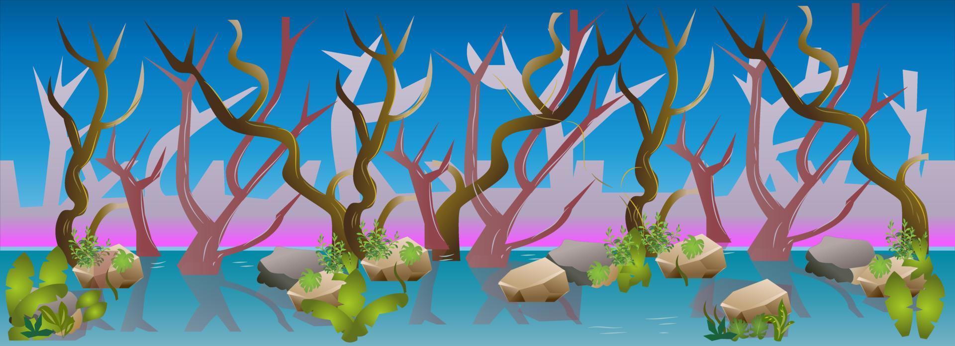 Sinking Forest Game Background vector