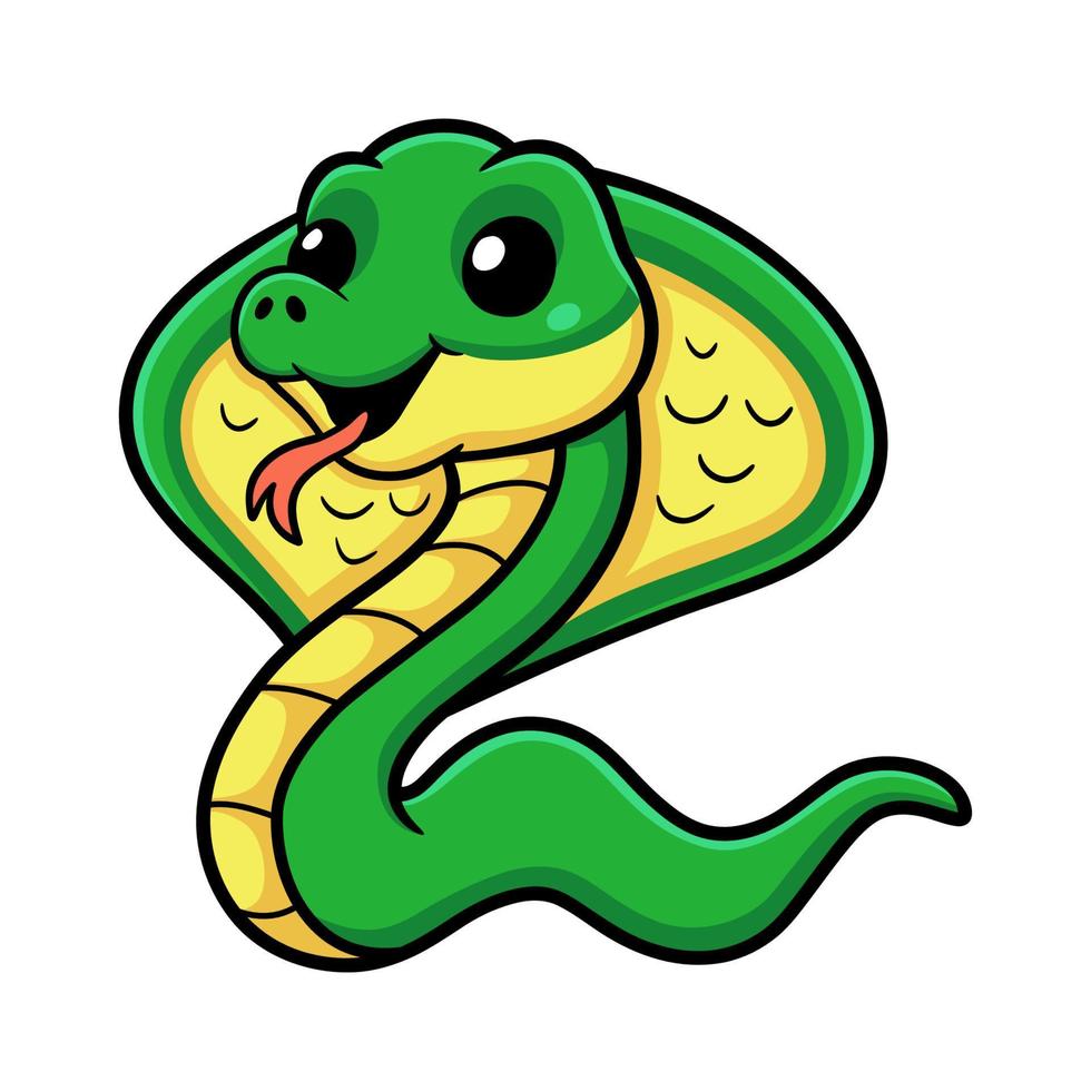 Cute little cobra snake cartoon vector
