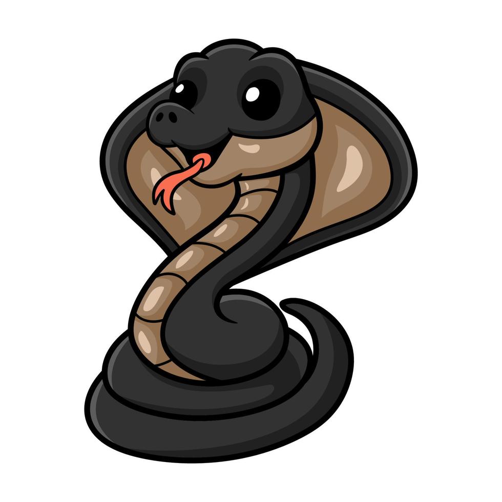 dibujos animados lindo javan cobra escupir vector