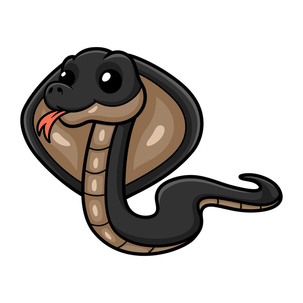 Cute javan spitting cobra cartoon vector