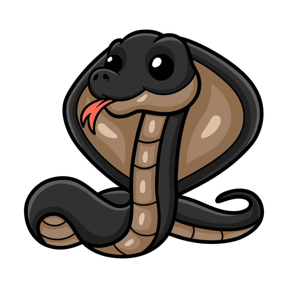 Cute javan spitting cobra cartoon vector