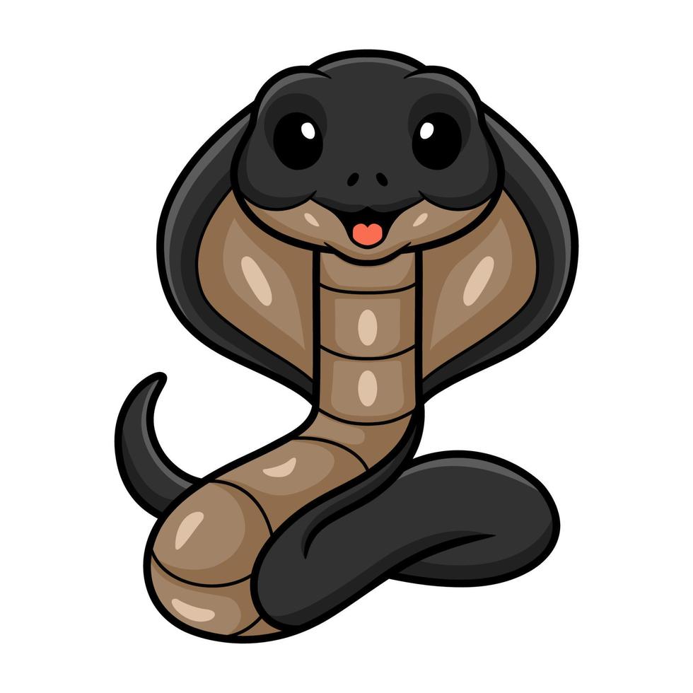 Cute javan spitting cobra cartoon vector