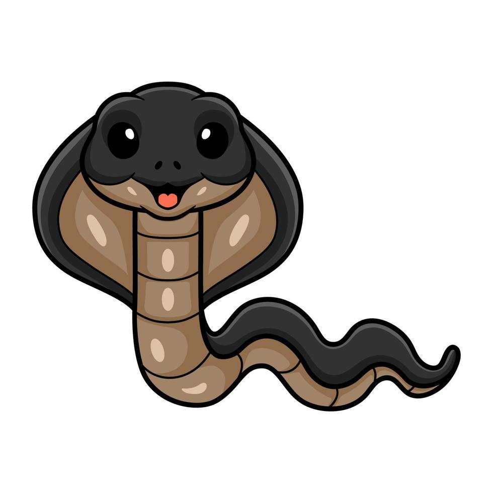 Cute javan spitting cobra cartoon vector