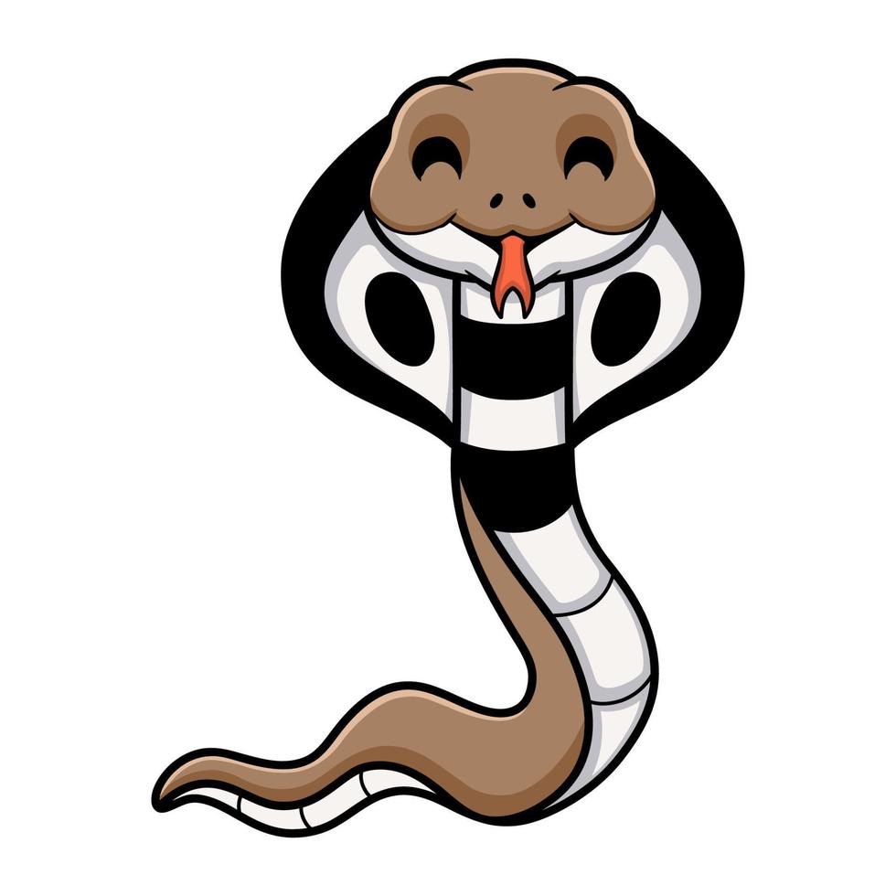 Cute indian king cobra cartoon vector