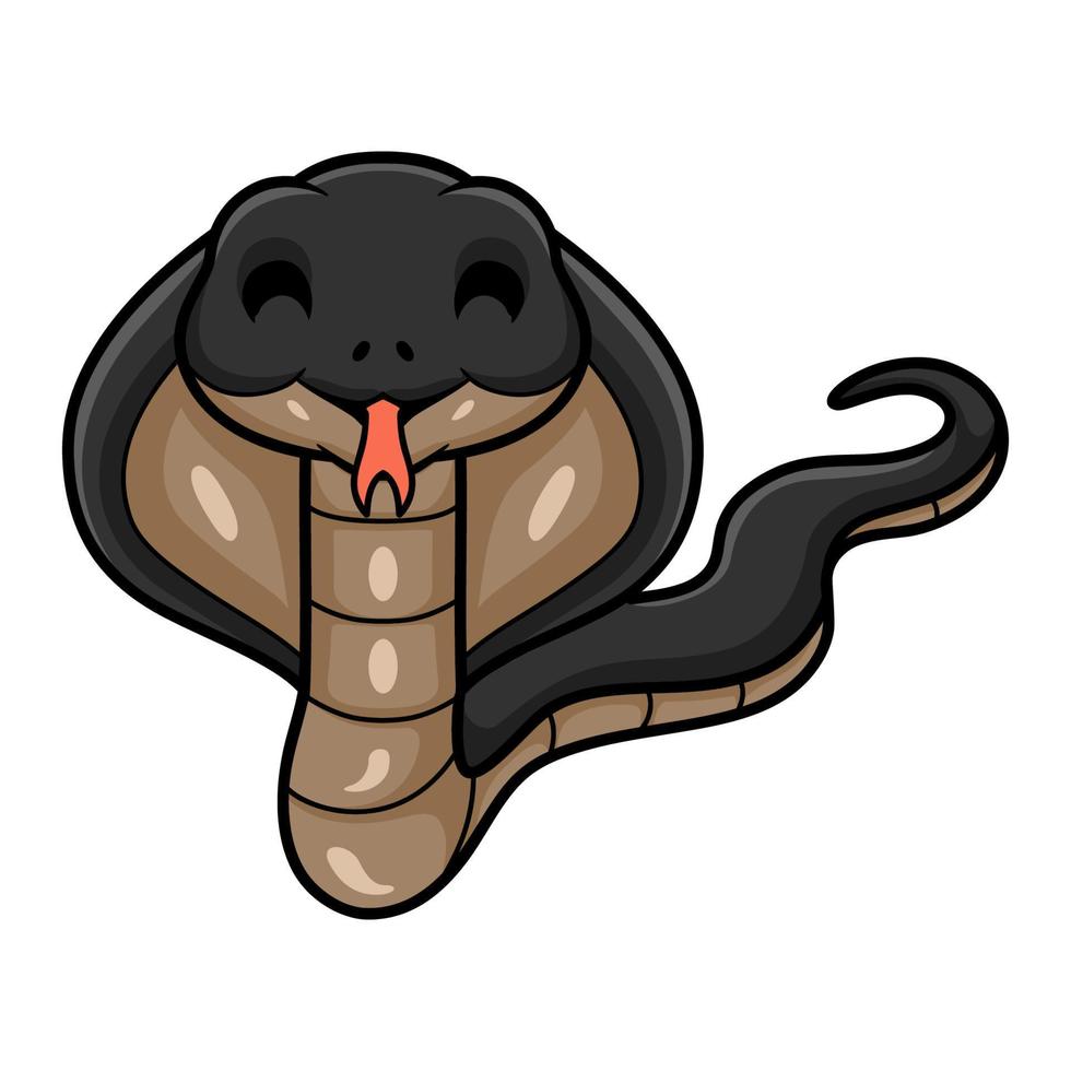 Cute javan spitting cobra cartoon vector