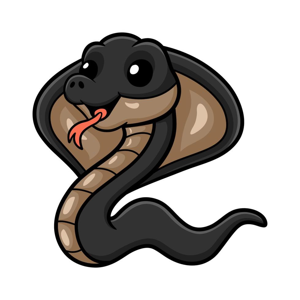Cute javan spitting cobra cartoon vector