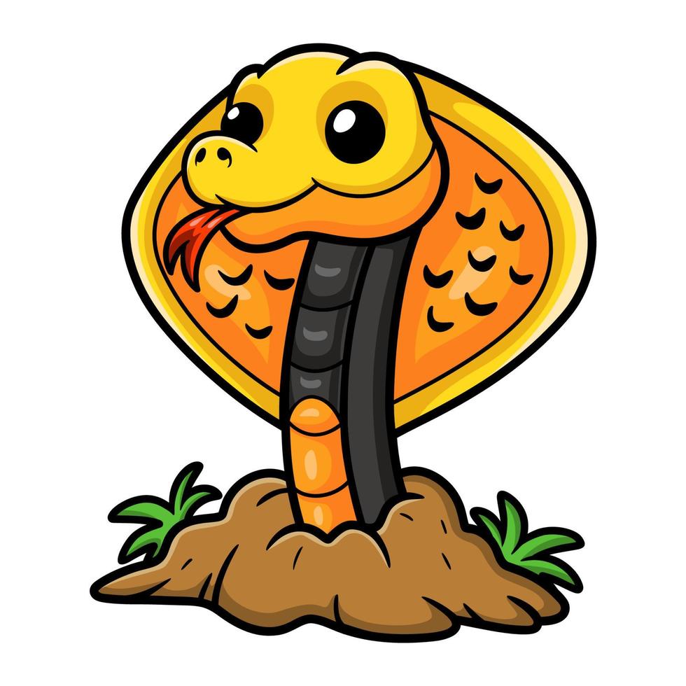 Cute philippines cobra cartoon out from hole vector