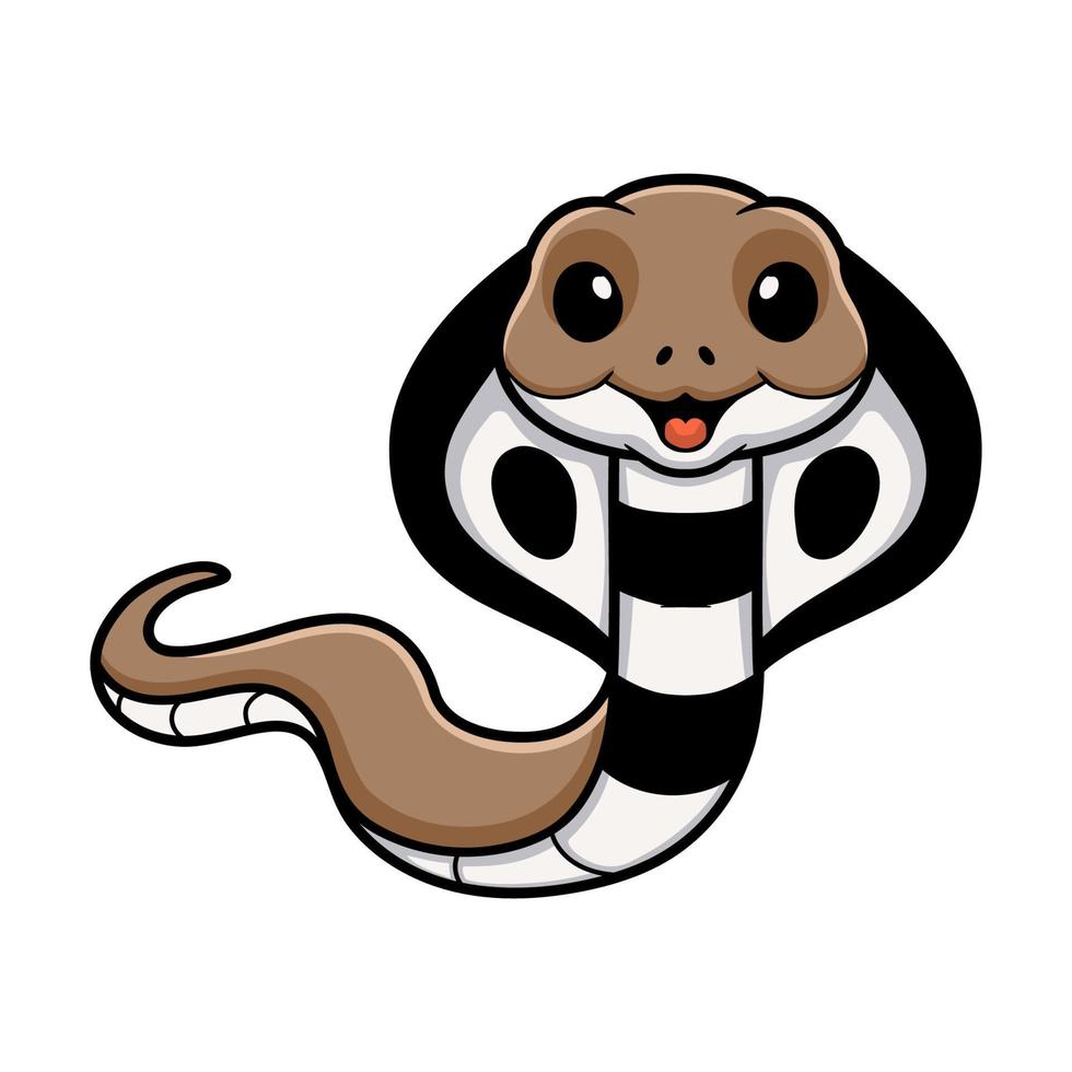 Cute indian king cobra cartoon vector