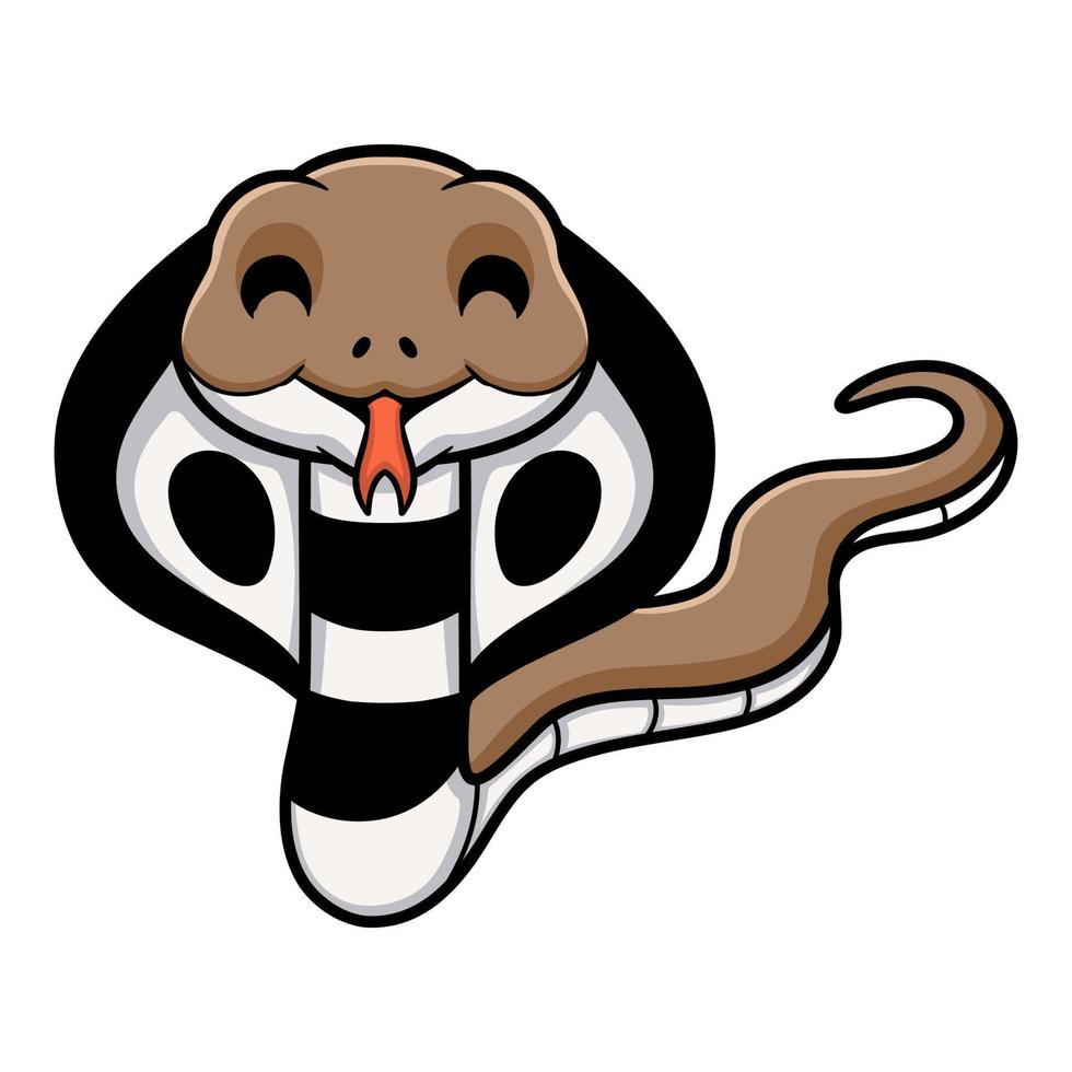 Cute indian king cobra cartoon vector