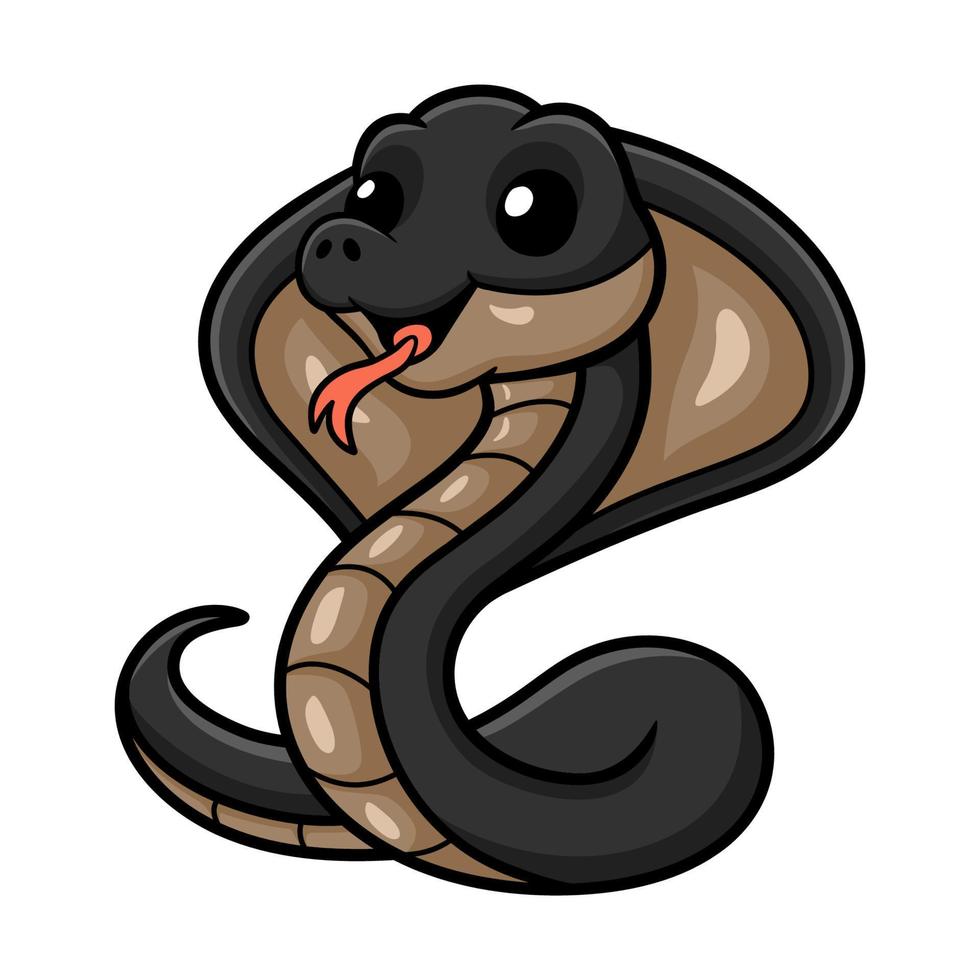 Cute javan spitting cobra cartoon vector