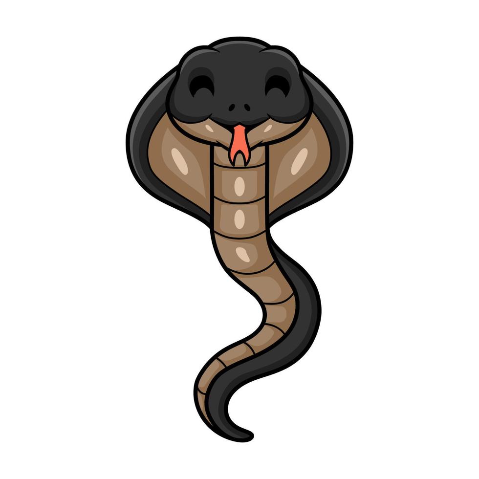 dibujos animados lindo javan cobra escupir vector