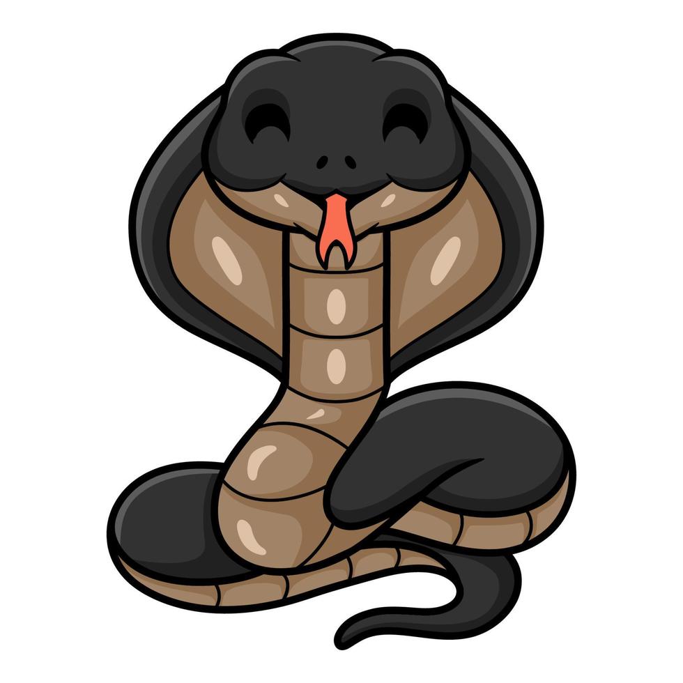 Cute javan spitting cobra cartoon vector