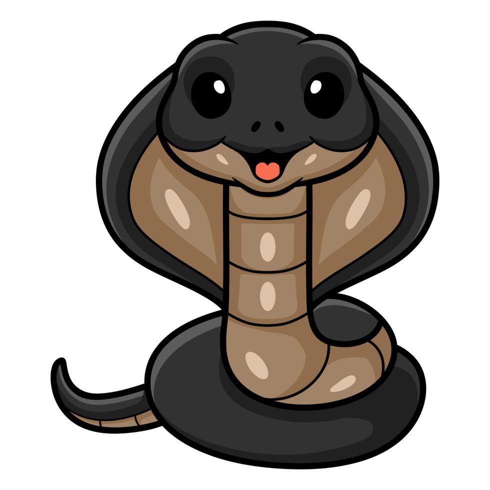 Cute javan spitting cobra cartoon vector