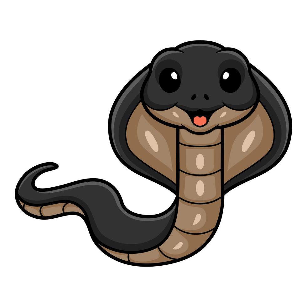 dibujos animados lindo javan cobra escupir vector