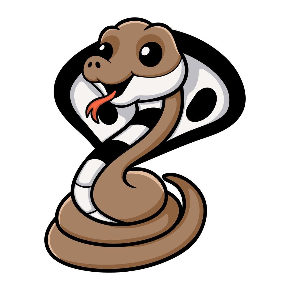 Cute indian king cobra cartoon vector