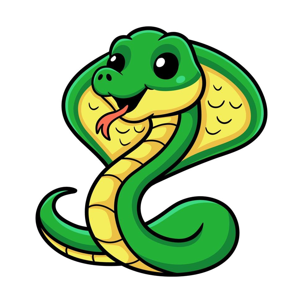 Cute little cobra snake cartoon vector