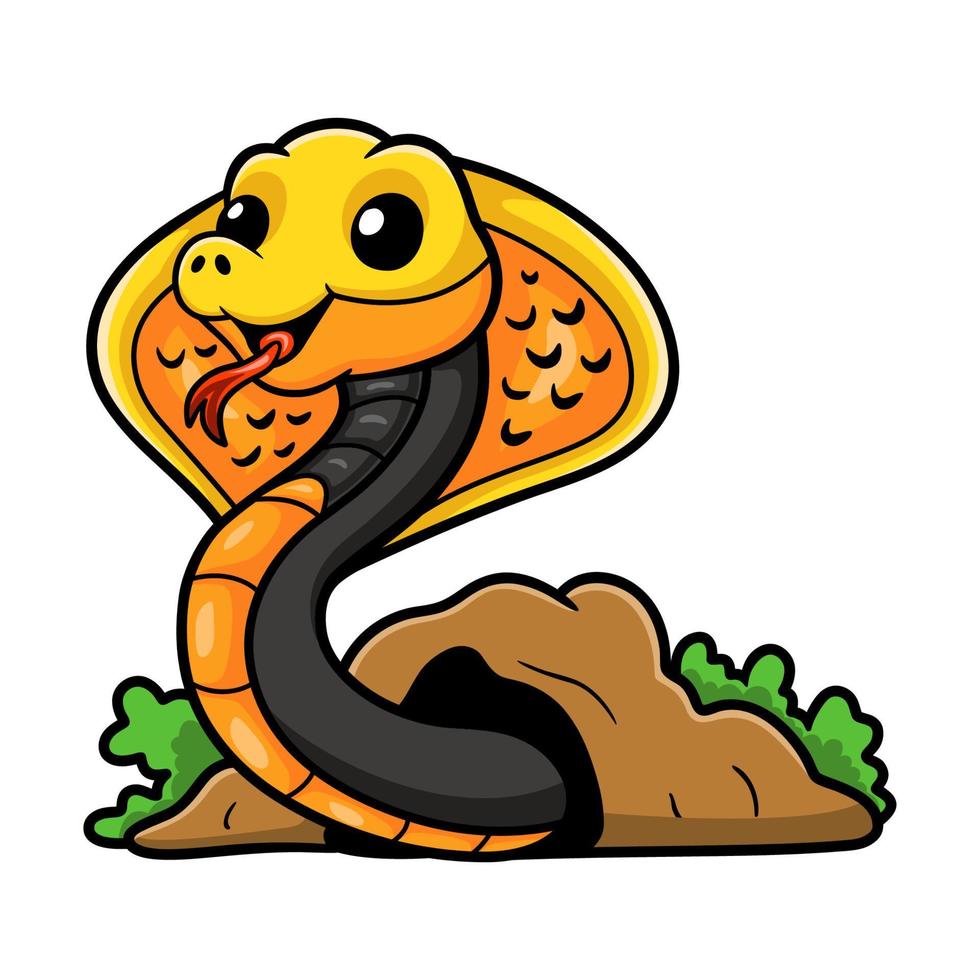 Cute philippines cobra cartoon out from hole vector